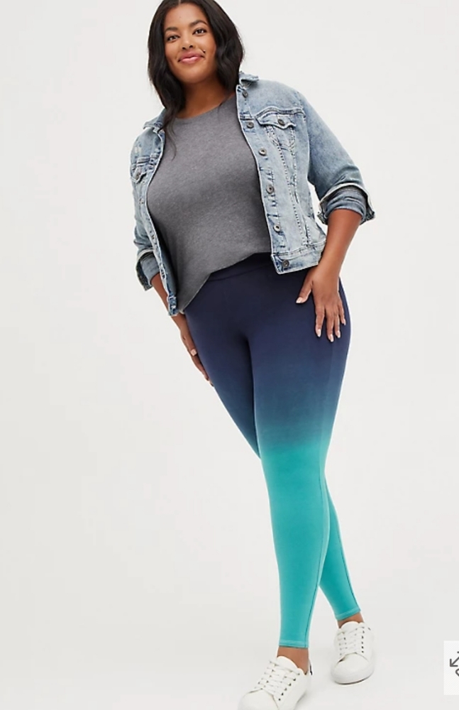 PREMIUM LEGGING - DIP DYE BLUE & TEAL
